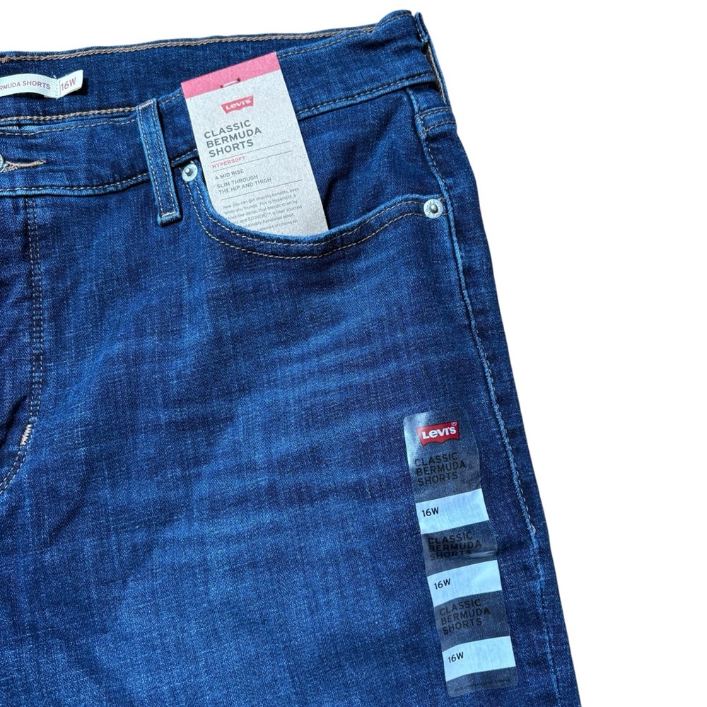 Levi's Blue Classic Bermuda 10" Shorts Size 16 W New with tags - Picture 5 of 7